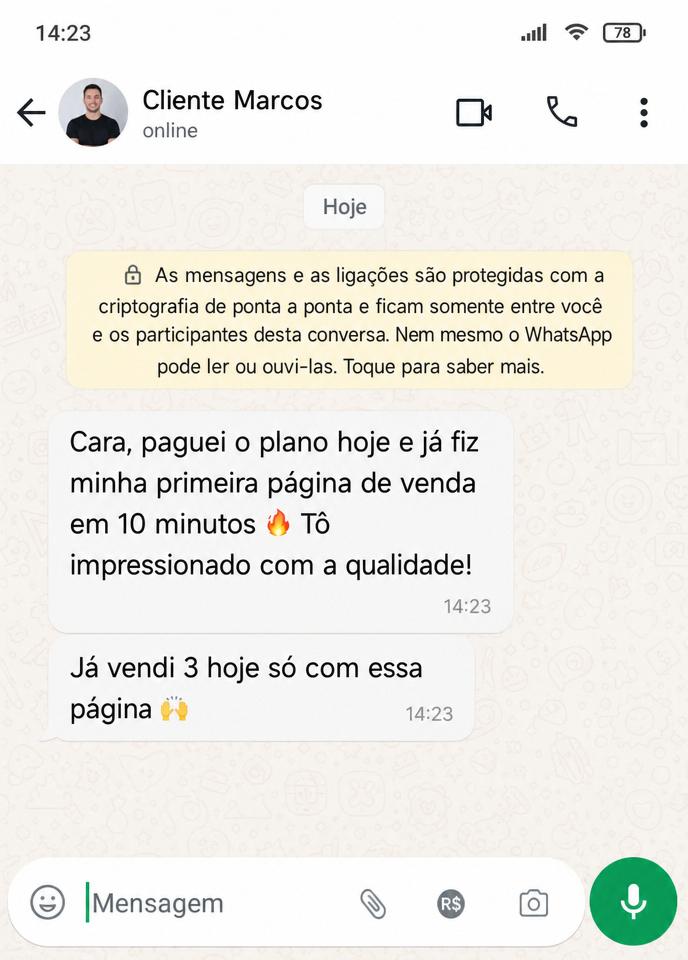 Mensagem de cliente
