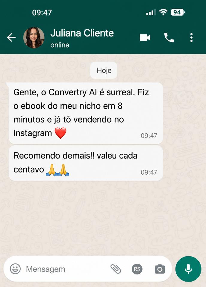 Mensagem de cliente